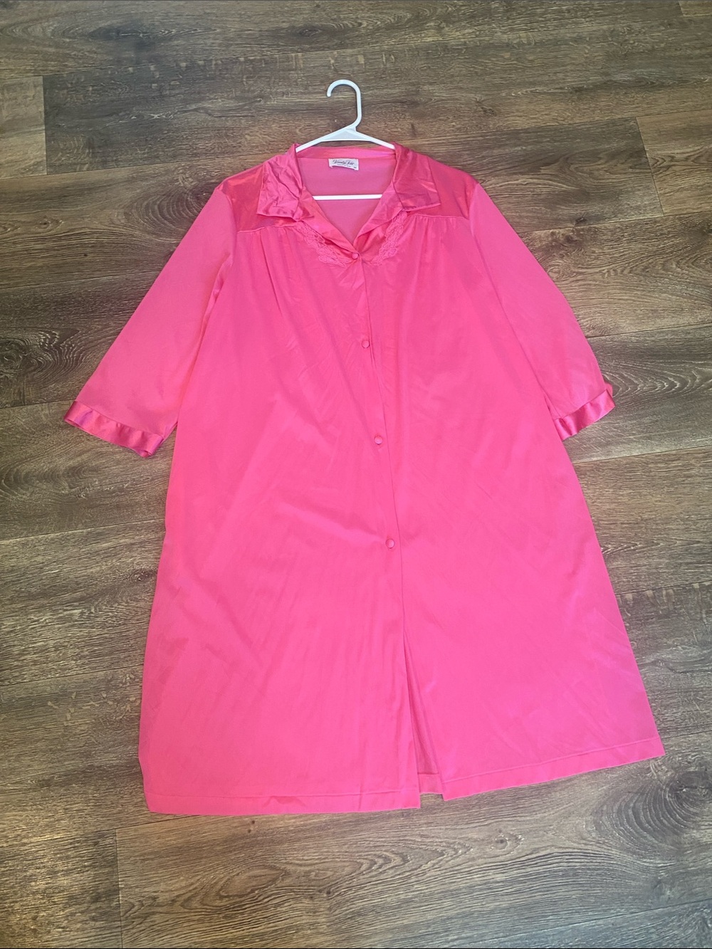 Vanity Fair Hot Pink Long Button Robe